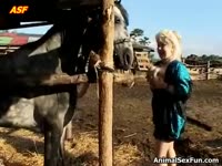 [ Horse cums[ Animal XXX and Beastialty Sex ] into the mouth mature ] Chubby mature amateur exposes herself and drops to her knees to blow a horse